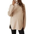 thumbnail image 4 of AKAFMK Winter Maternity Clothes,Long Sleeve Maternity Tops,Nursing Maternity Shirts,Pregnant Standing Collar Casual Solid Color Zipper Loose Plus Size Top, 4 of 4