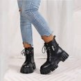 thumbnail image 3 of NECHOLOGY Botas Mujer Adulto Femenino Zapatos Botines de mujer Zapatos de mujer Moda Suela gruesa Medias botas de manga larga Botas de nieve cálidas de felpa para exteriores (Black, 6.5), 3 of 7