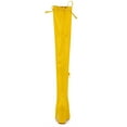 thumbnail image 2 of BLISSFUL STEP Women's Boots Faux Leather Over The Knee Thigh High Chunky Heel Pointed Toe Boots  Yellow 10, 2 of 7
