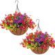 thumbnail image 1 of Set de flores artificiales para exteriores con cesta colgante Hananona 2, 1 of 9