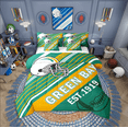 thumbnail image 1 of Erosebridal Ensemble de Literie Rugby Très Grand size pour Garçons, Literie Sport à Rayures Très Grand size, Déco de Jeu de Football (Green Bay), Réversible, Ultra Doux, 7 Pcs, 1 of 5