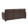 thumbnail image 4 of JERFIT 84" Vintage Tufted Sofa Couch, 3-Seater Leather Loveseat with Rolled Arms and Wooden Legs for Living Room, Dark Brown, 4 of 7