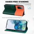 thumbnail image 2 of Cute Cartoon Wallet Phone Case for Samsung Galaxy S20 FE, with Card Holder Soft PU Leather Kickstand Cover for Men and Women Magnetic Shockproof Protective with Lanyard, Darkgreen, 2 of 9