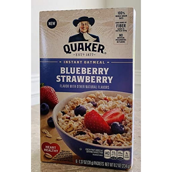 Quaker Instant Blueberry Strawberry Oatmeal (Pack of 2)