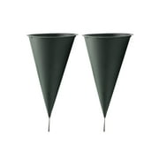 Royal Imports Memorial Floral Cones for Cemetery Grave Outdoor Vase or Flower Garden with Metal Ground Spike/Stake, Large, Set of 2
