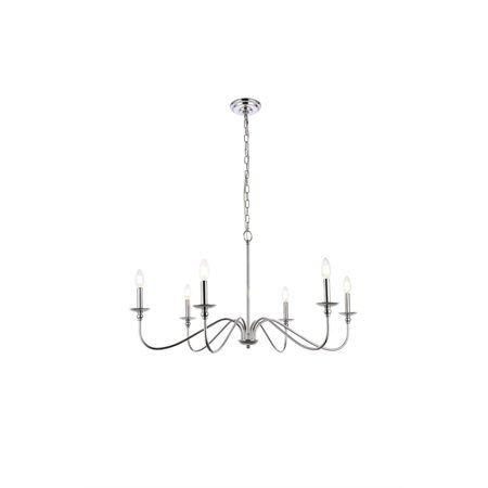 

Rohan 6 lights polished nickel chandelier