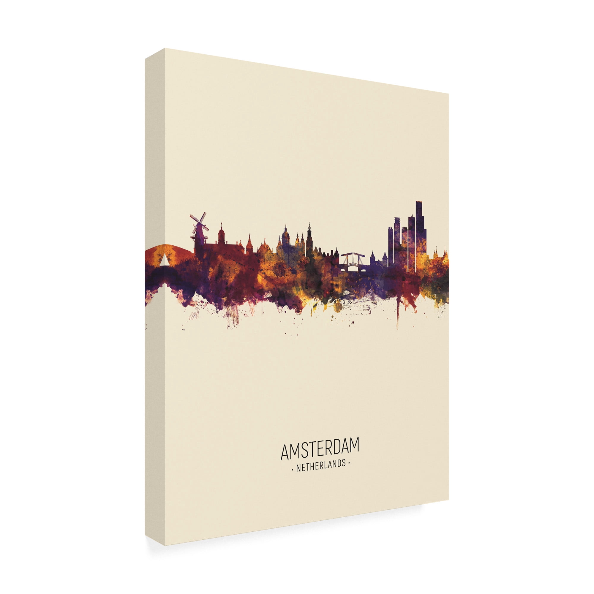 Trademark Fine Art 'Amsterdam The Netherlands Skyline Portrait III' Canvas Art by Michael Tompsett