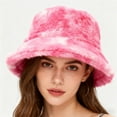 thumbnail image 4 of CYSFASHION Bucket Hats for Woman And Winter Styles For Ladies Tie Dyed Plush Bucket Hats. Thickened And Warm Fisherman Hats For Outdoor Use Pink, 4 of 4