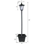 63 Vintage Solar Lamp Post Light, Light Outdoor Waterproof with Planter Adjustable Height for Porch Yard Driveway Garden Patio Decoration