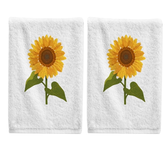 Ryvnso Sunflower Hand Towels Set for Bathroom Cotton Face Towel Decorative 15.5x29.5 inch
