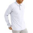 thumbnail image 2 of Jalioing Men's Long Sleeve Golf Shirt Collared Ribbed Casual T Shirt Business Dressy Solid Color Tops, 2 of 6
