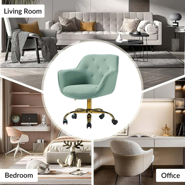 Velvet tufted sale desk chair