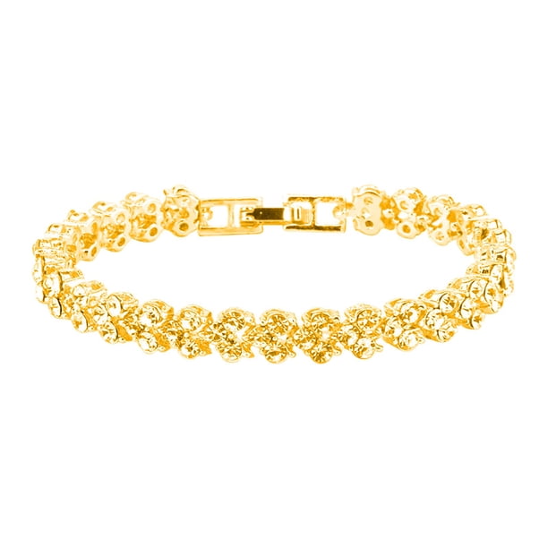 Pulsera de cristal, joyería de moda, estilo regalo, pulseras romanas para mujer, pulseras con pedrería