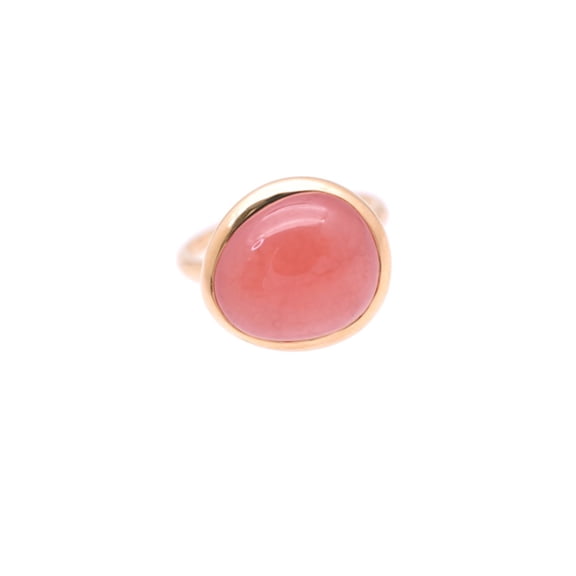 Pre-Owned Fred Bellerive Rhodochrosite 750YG Ring #52 18KYG Yellow Gold Jewelry... (Good)