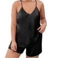 thumbnail image 5 of Xysaqa Women's Plus Size Satin Silk Pajamas Set Camisole Shorts Sets Soft Sleepwear Women Lingerie Summer 2 Piece Lounge Set XL-5XL (Available in Plus Size), 5 of 5