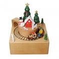 thumbnail image 1 of Cajas musicales de madera navideñas que reproducen la melodía "Feliz Navidad" Creativas hechas a mano Color madera, 1 of 9