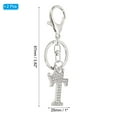 thumbnail image 2 of Uxcell Initial Letter Keychain, 2 Pcs Letter T Crown Design Charm with Crystal Diamonds Decorative Alphabet Pendants for Bag Backpack DIY Craft, Silver Tone, 2 of 6