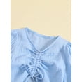thumbnail image 4 of Child Girls Summer Solid Color Drawstring Cropped T-Shirt and Stretch Pants Set, 4 of 9