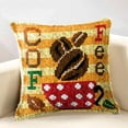 thumbnail image 2 of Rongfmy Latch Hook DIY Cushion Cover Rug Carpet Making Embroidery Coffee Cup, 2 of 6