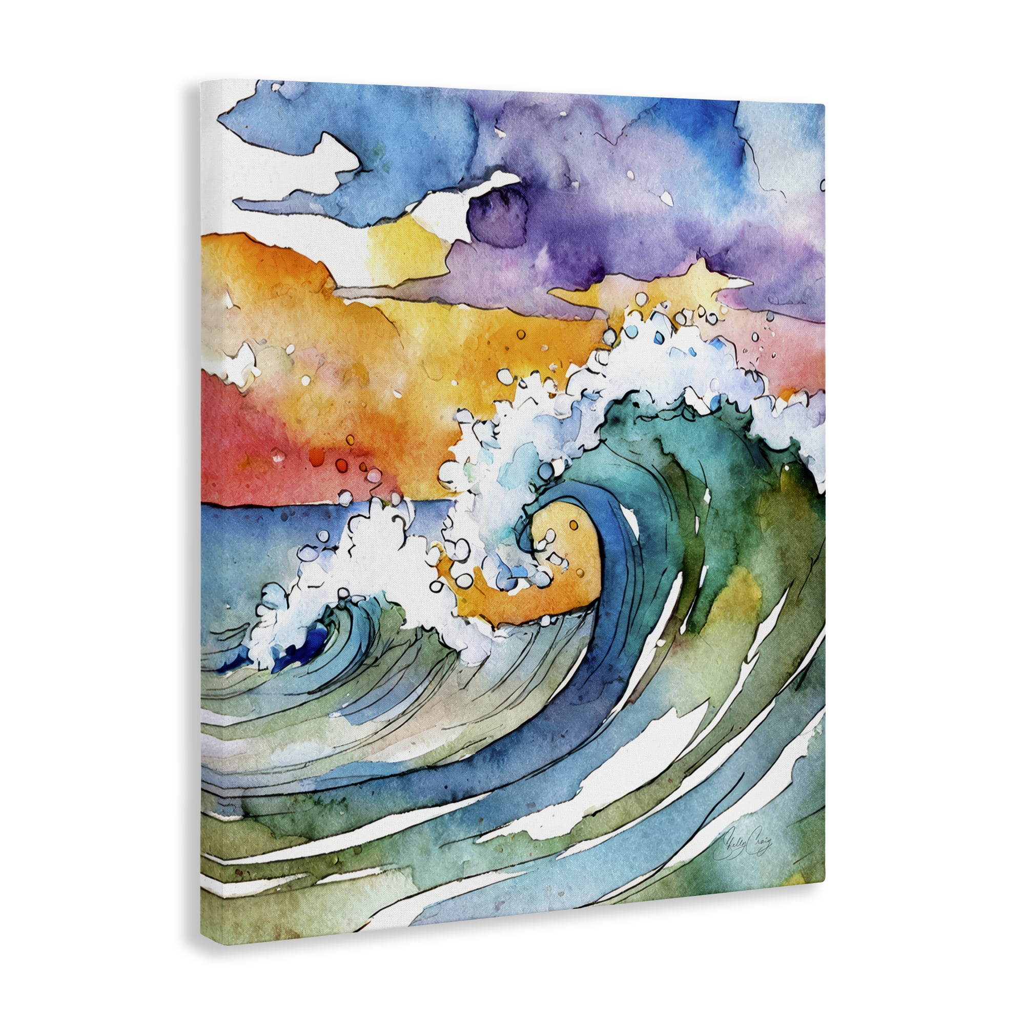 Stupell Industries Vibrant Sunrise Surf Canvas Wall Art, design by Shelly Craig