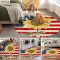 thumbnail image 6 of Area Rug 36in, Vintage American Flag Sunflower Floor Carpet Living Room Rug, 4th of July Independence Day Non-Slip Welcome Mat Indoor Rugs for Bedroom Dining Room, 6 of 9