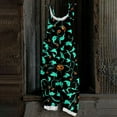 thumbnail image 2 of WTOBBY Women's Casual Loose Retro Jumpsuit with Halloween Print, Suspenders in Cotton and Linen Fabric, Adjustable for a Comfortable and Stylish Fit,CyanL, 2 of 7