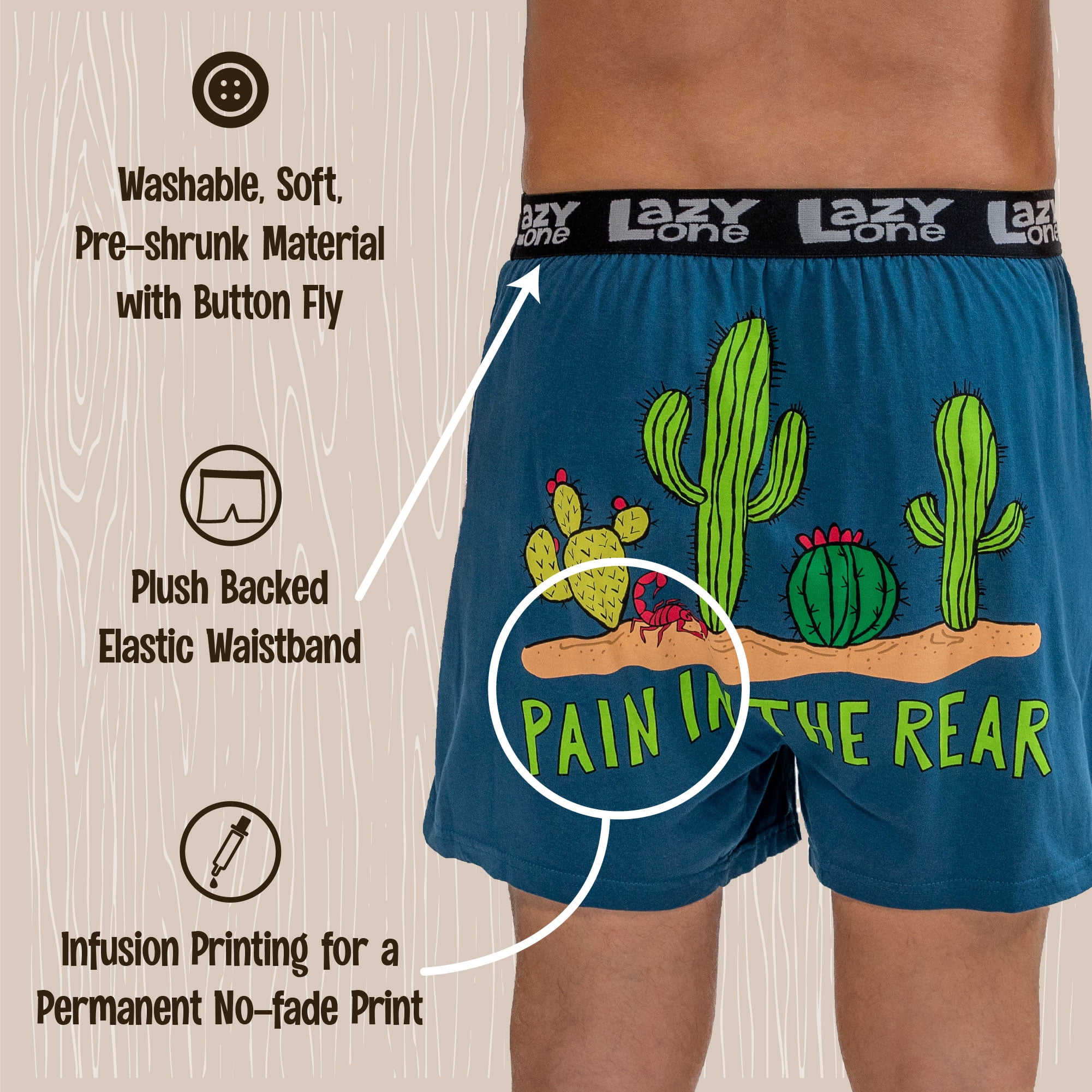 Lazyone Donkey Boxers LazyOne Funny Animal Boxers - Donkey Novelty ...