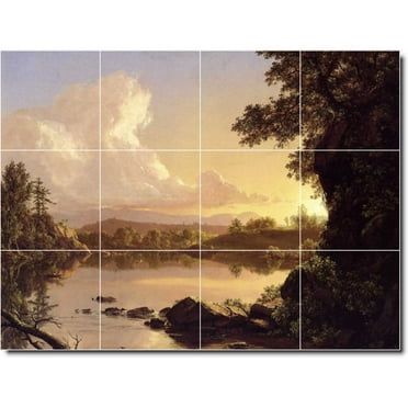 Ceramic Tile Mural-Frederic Church Landscapes Painting 228. 17" w x 12.75" h using (12) 4.25 x 4.25 ceramic tiles