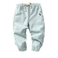 thumbnail image 3 of Utoimkio Clearance Toddler Baby Boy Girls Casual Cotton Linen Pants Straight Leg Lounge Pants for Little Boys Girls, 3 of 3