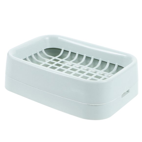 KAKOWELY soap dish Creative Double Soap Holder Box Shape Soap Container Soap Dish Supplies Soap Drying Tools (Blue)4.84"X3.46"X1.34"