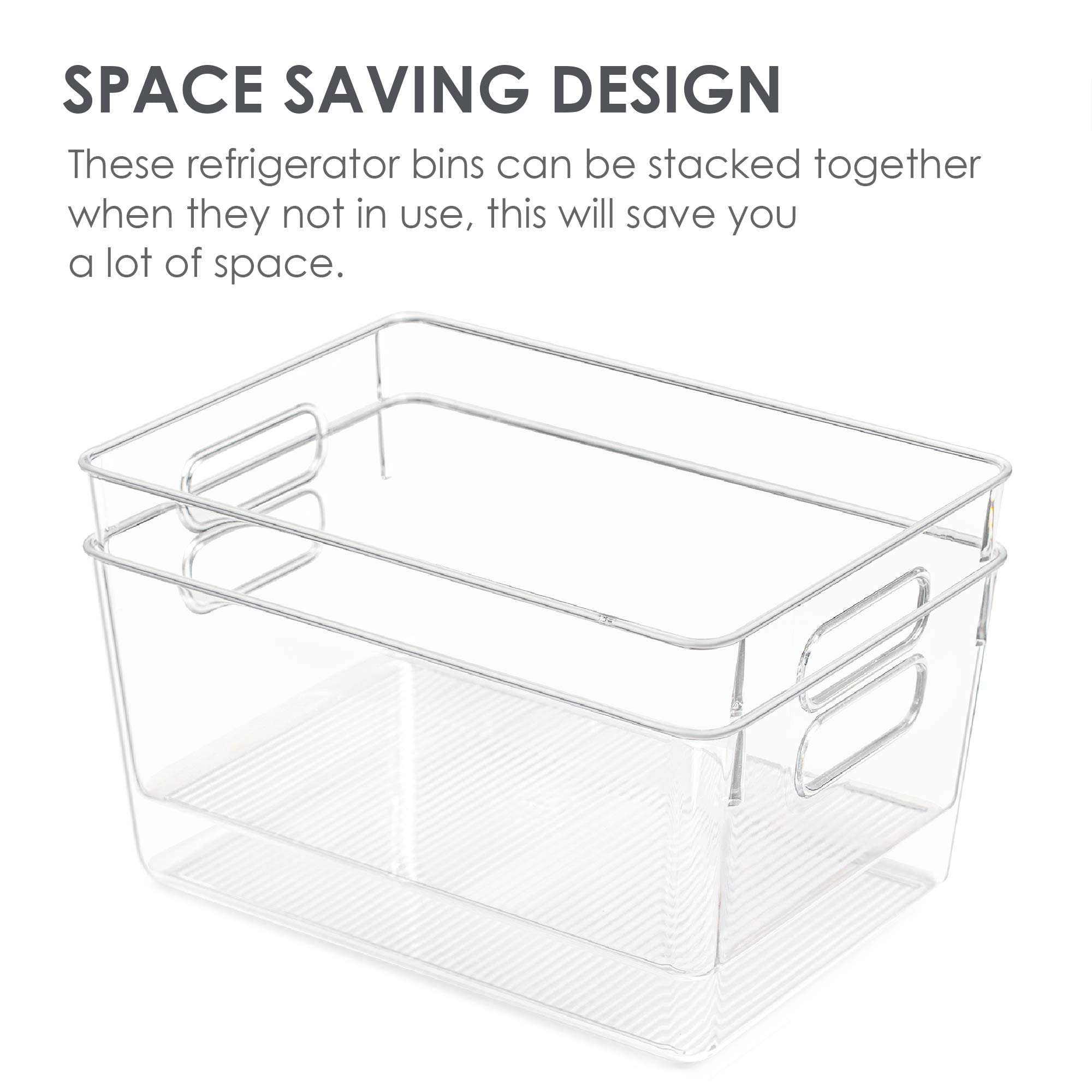 Sindcom Clear Plastic Storage Bins with Handles, 4-Pack Large photo 6
