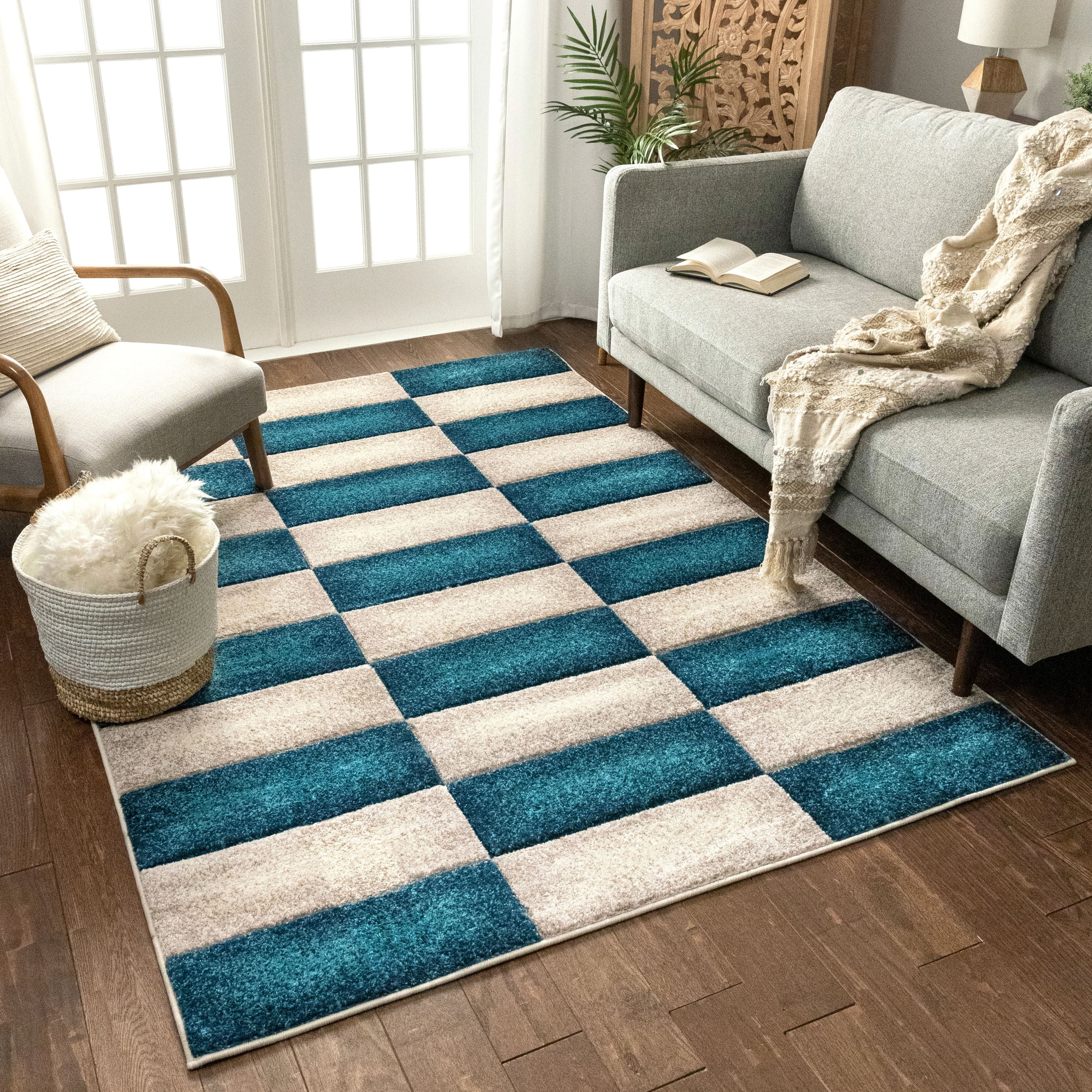 2' x 3' Area Rug Easy to Clean Stain & Fade Resistant Thick Soft Plush Well Woven Suave Angles Brown & Blue Modern Geometric Triangles Hand Carved 2x3 2' x 3' Area Rug Easy to Clean Stain & Fade Resistant Thick Soft Plush Well Woven Suave Angles Brown & Blue Modern Geometric Triangles Hand Carved 2x3