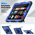 thumbnail image 4 of Dteck Case for Samsung Galaxy Tab A9+/ A9 Plus 11" 2023 SM-X210/X216/X218, Heavy Duty Rugged Full-Body Protective Case with Screen Protector,360° Swivel Stand, Hand&Shoulder Strap Case,Black+Blue, 4 of 7