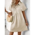 thumbnail image 2 of Vestido Acelit Primavera-Verano con cuello de solapa para mujer, beige, XS, 2 of 4