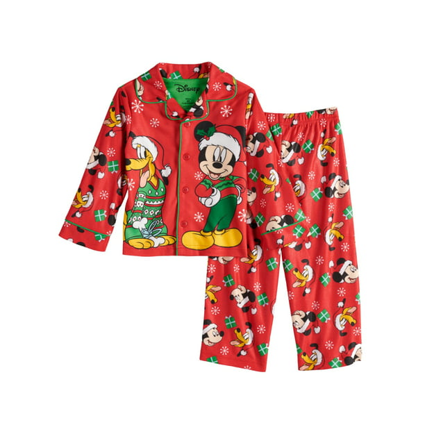 Disney Disney Toddler Boys Mickey & Pluto Red Christmas