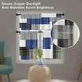 thumbnail image 4 of Navy Blue Geometric Kitchen Curtains Checkered Window Curtains Valance and Tier Set 36 Inch, Black Grey White Short Tier Curtain, Modern Abstract Small Kitchen Decor, 4 of 5