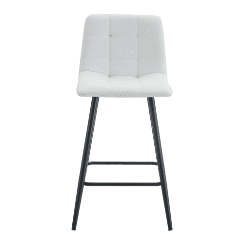 Dtwnek Set of 2 PU Leather Bar Stools with Metal Legs, Suitable for Living Rooms, Bars, Dining Room, White