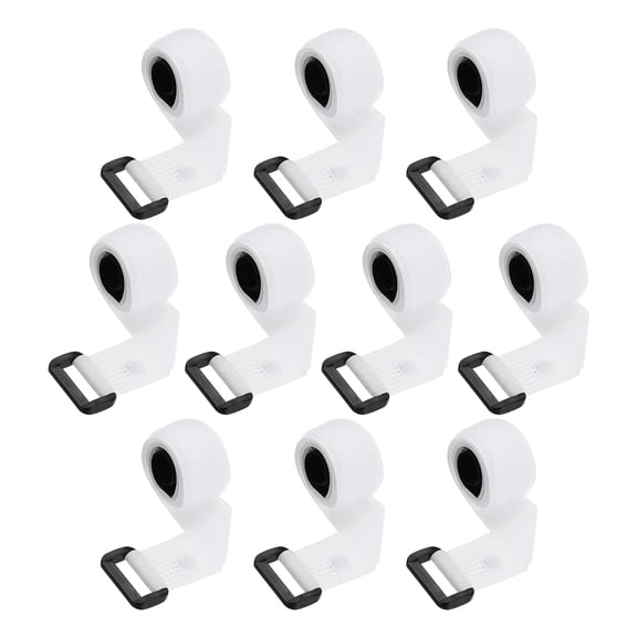 10pcs Reusable Cinch Straps 0.8"x14" Hook and Loop Cable Securing Straps, White