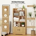 thumbnail image 4 of Resenkos 4 Tiers Bookcase with 4 Cubes Display Shelf and 2 Doors, Multi Functional Storage Unit for Living Room, Study, Natural, 4 of 5