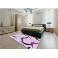 thumbnail image 5 of Ahgly Company Machine Washable Indoor Round Transitional Orchid Purple Area Rugs, 4' Round, 5 of 7
