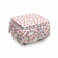 thumbnail image 1 of Floral Ottoman Cover, Cartoon Wild Flower Petals, 2 Piece Slipcover Set with Ruffle Skirt for Square Round Cube Footstool Decorative Home Accent, Standard Size, Multicolor, by Ambesonne, 1 of 5