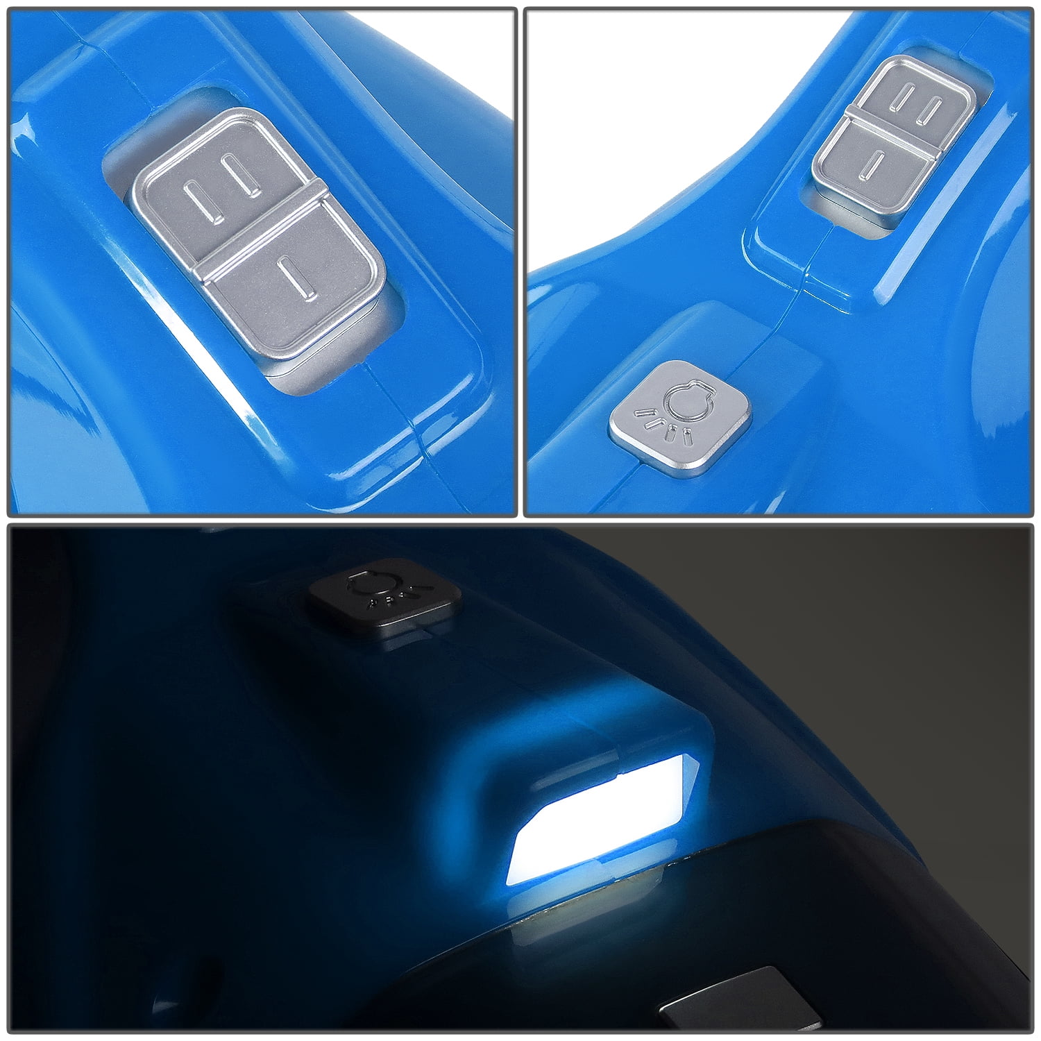 DNA Motoring For Blue LED Light Mini Handheld Air Compressor Pump Corded Car Vacuum Cleaner Cleaning Kit