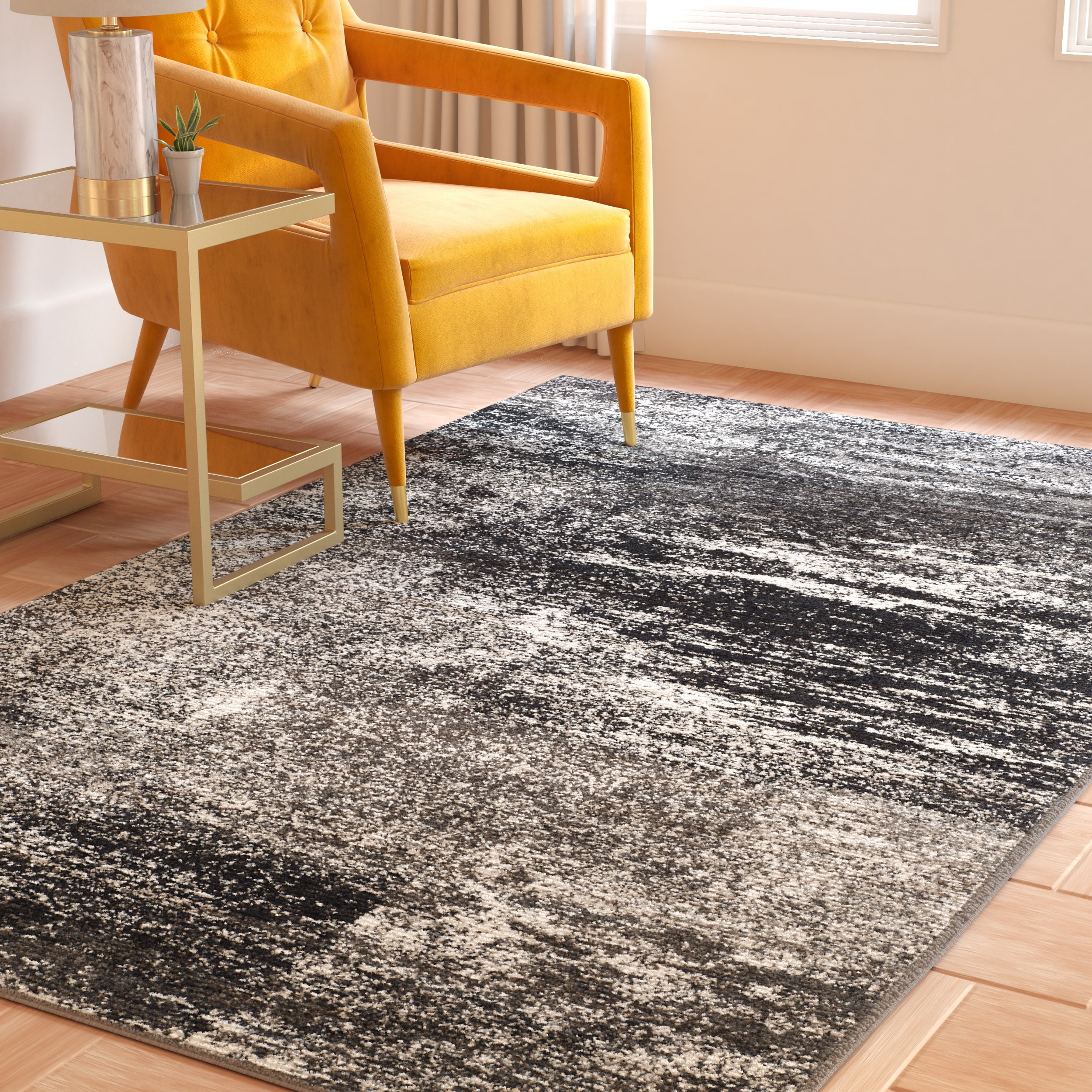 Safavieh Adirondack Rudyard Abstract Ombre Area Rug, Silver/Black, 12' x 12' Square
