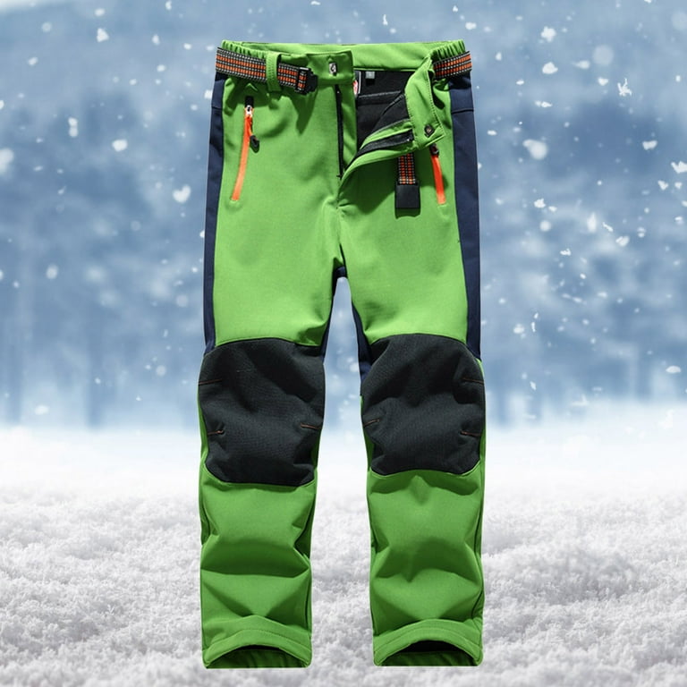 Kids Waterproof Trousers Fleece Lined Boys Girls Children Winter Thermal  Softshell Pants for Ski Walking Hiking Snow Outdoor Stretch Plush Solid  Color Keep Warm Casual Leggings Home Pants 