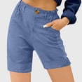 thumbnail image 5 of Shorts For Women Trendy Summer Solid Color Linen Loose High Waist Versatile Practical Comfortable Breathable Gathering Vacation Workouts Leisure Short Pants, 5 of 6