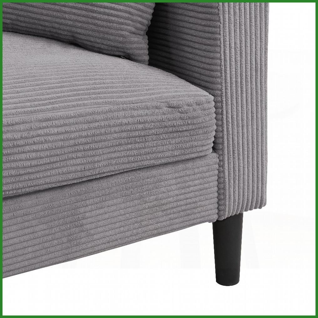 Modern 57'' 2-Seat Loveseat Sofa with Solid Wood Frame - High Resilience Foam, Light Gray - Perfect for Small Spaces