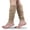 1 Pair - Khaki, variant on Women Leg Warmers with Holes - Warm Ruffle Stripe Leg Sleeves - Winter Knee High Footless Socks