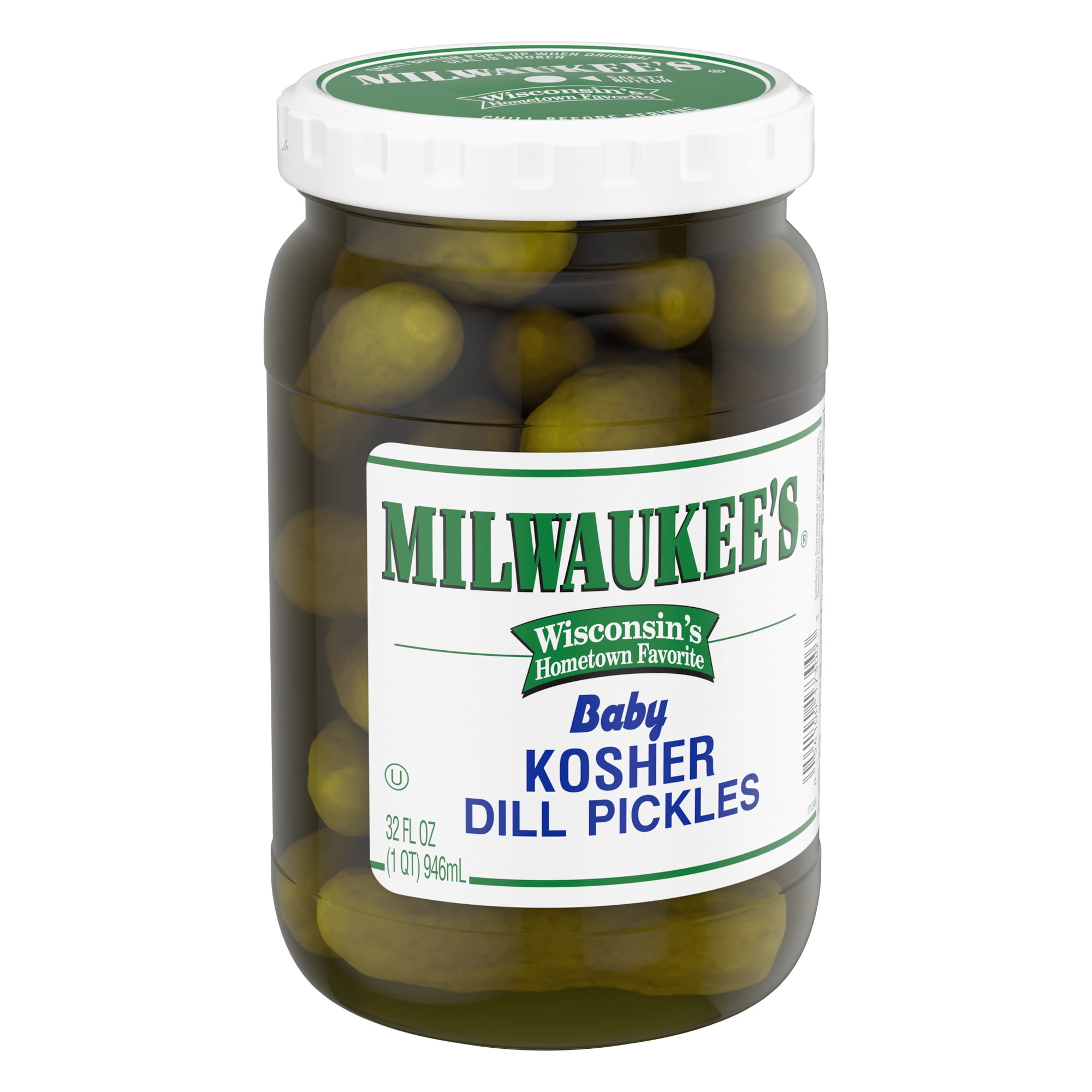(3 pack) Milwaukee's Baby Kosher Dill Pickles, 32 fl oz.