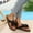 Black, variant on PiGOGI Women's Large Bow Flip Flops Thick Sole Open Toe Non-Slip Comfortable Beach Sandals Summer Plus Size White 9.5