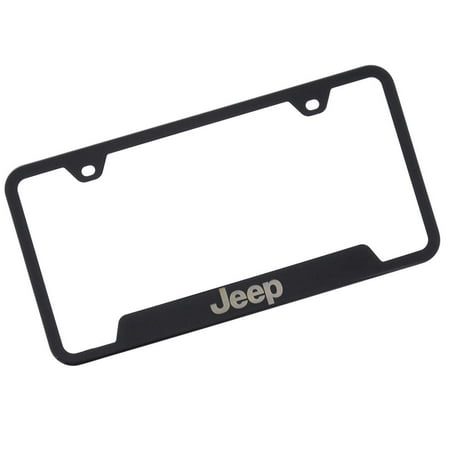 Jeep License Plate Frame - Laser Etched Cut-Out Frame - Black